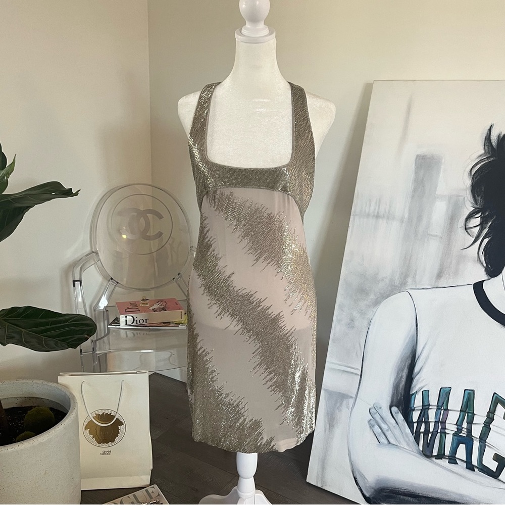 Roberto Cavalli Couture glass beaded cocktail dress size 42. $4200 New